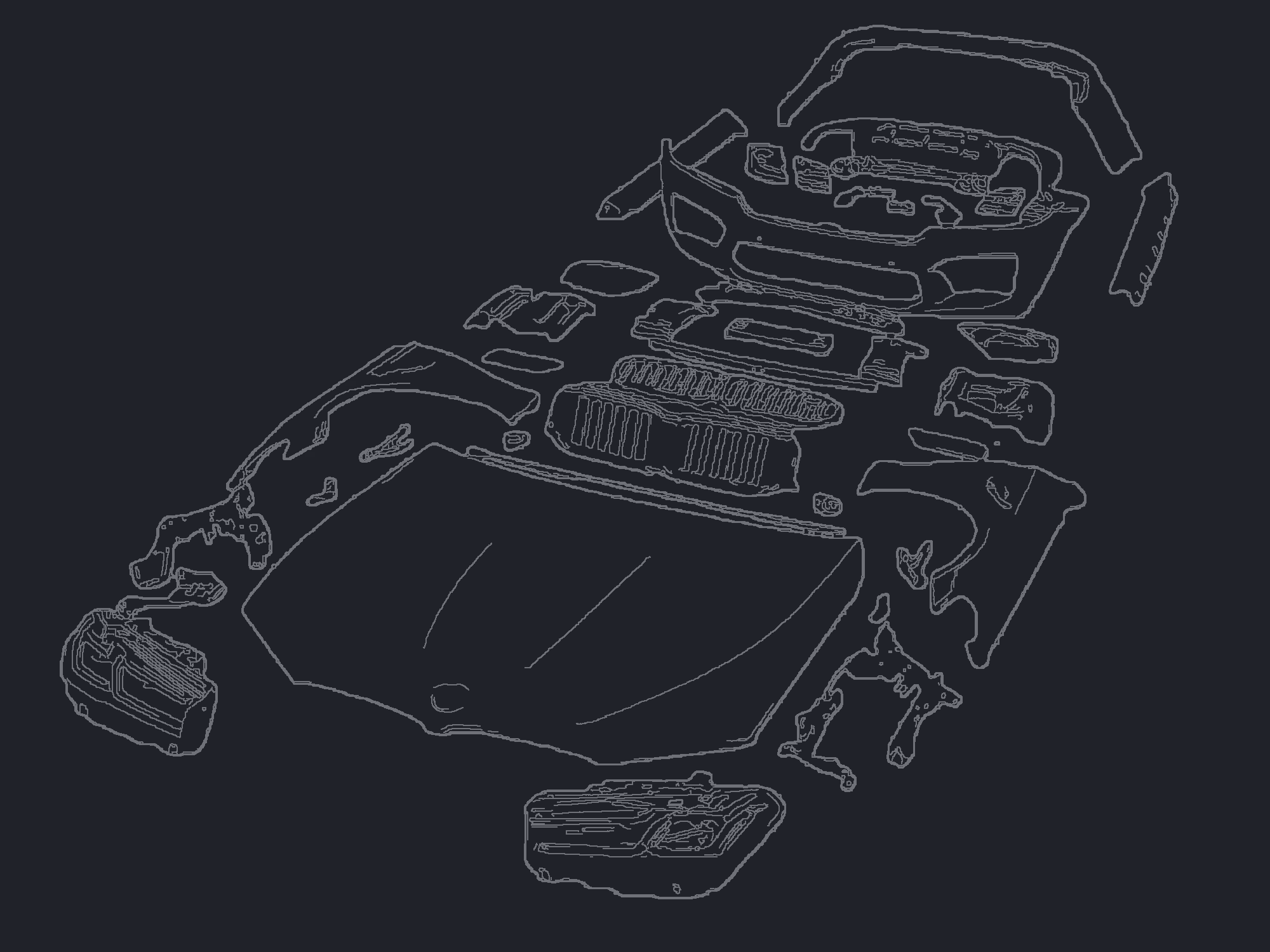 Full front conversion kit, exploded component view